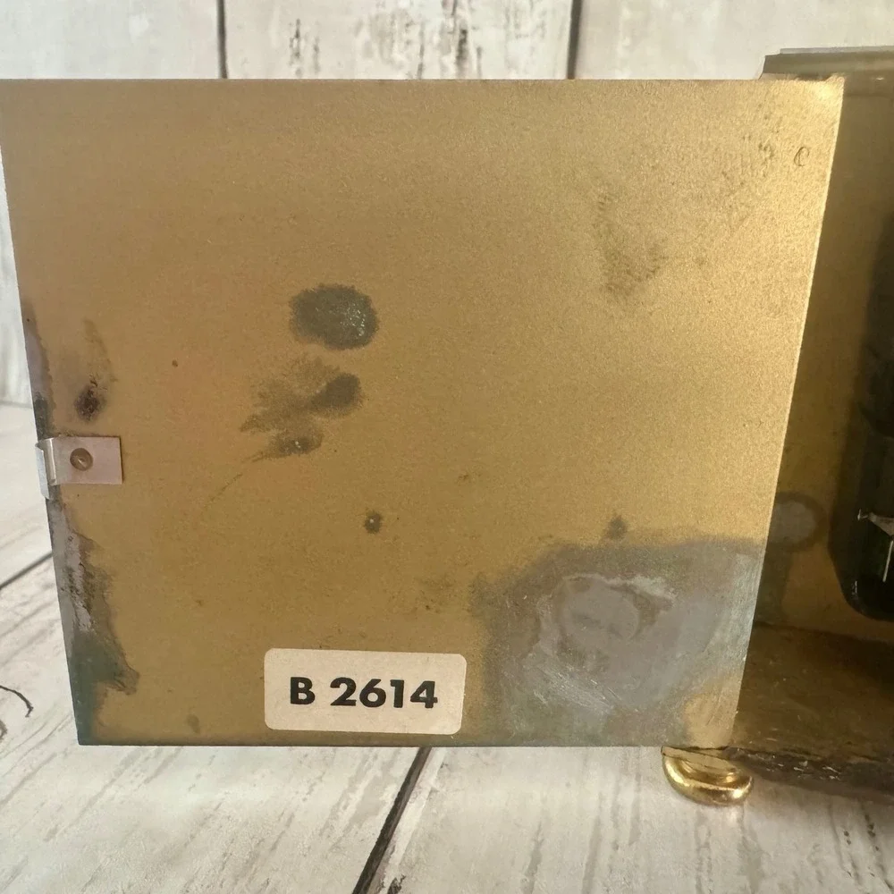 Bulova B2614 Gold Tone Quartz Carriage Clock Germany Vintage Mantel Desk WORKS